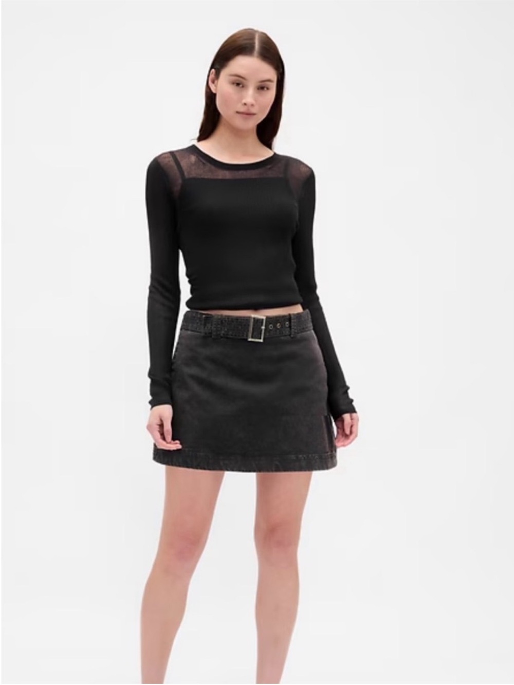 Gap Belted Jean Mini Skirt